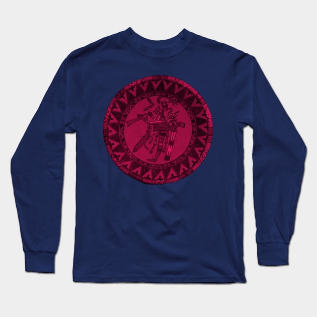 Mayan Artifact Art Pink Long Sleeve T-Shirt by ppandadesign